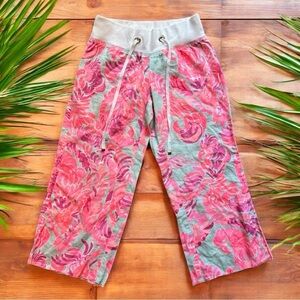 Lilly Pulitzer XS The Beach Pant - 100% Linen - Vibrant Floral Print